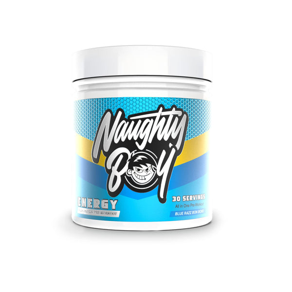 Naughty Boy Energy 390g Blue Razz Bon Bons - Pre & Post Workout at MySupplementShop by Naughty