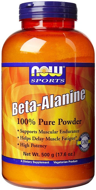 NOW Foods Beta Alanine, 2000mg (Powder) - 500g - Pre & Post Workout at MySupplementShop by NOW Foods