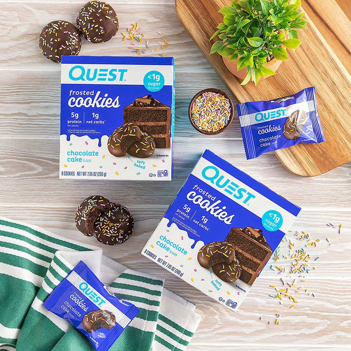 Quest Nutrition Frosted Cookies 8x25g Chocolate Cake - Chocolate at MySupplementShop by Quest Nutrition