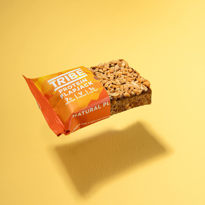 Tribe Protein Flapjack, Caramel - 12 x 50g | High-Quality Protein Bars | MySupplementShop.co.uk