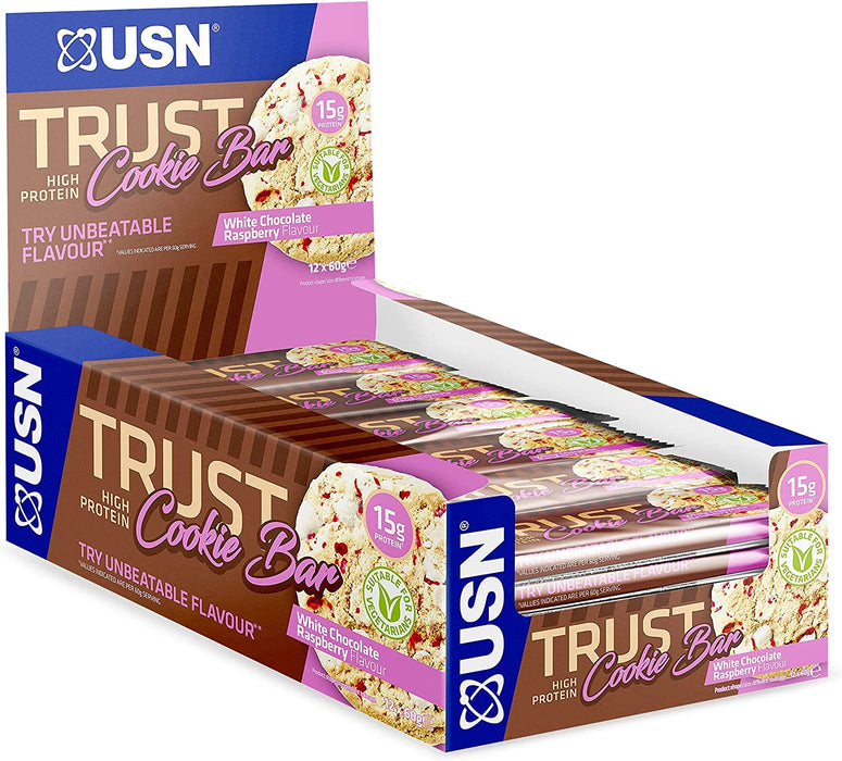 USN Trust Cookie Bar 12 x 60g | High-Quality Health & Beauty > Health Care > Fitness & Nutrition > Vitamins & Supplements | MySupplementShop.co.uk