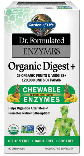 Garden of Life Dr. Formulated Organic Digest+, Tropical Fruit - 90 chewables - Health and Wellbeing at MySupplementShop by Garden of Life