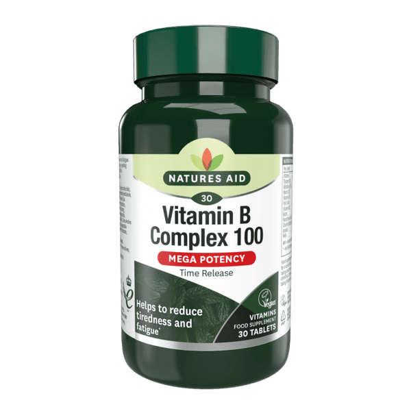 Natures Aid Vit B Complex 100mg Time Release 30 Tablets - Natures Aid at MySupplementShop by Natures Aid