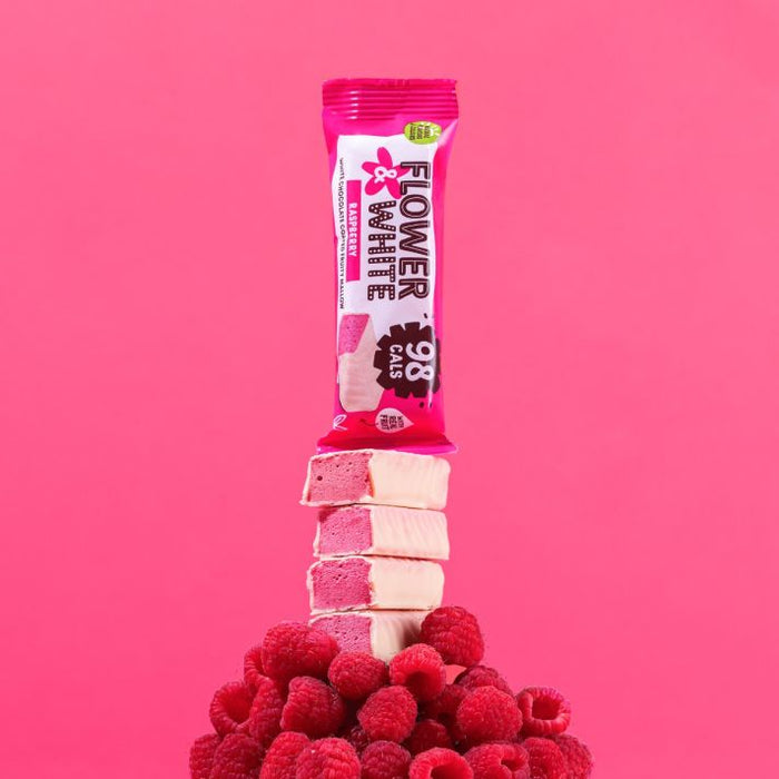 Flower & White Chocolate Covered Mallow 15x35g Raspberry | High-Quality Candy & Chocolate | MySupplementShop.co.uk