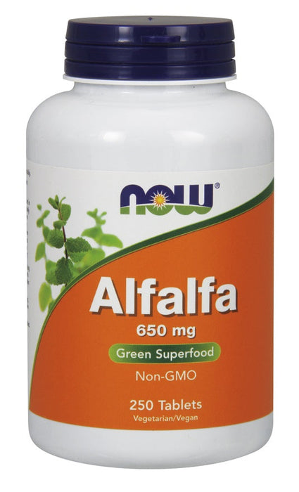 NOW Foods Alfalfa, 650mg - 250 tablets - Health and Wellbeing at MySupplementShop by NOW Foods