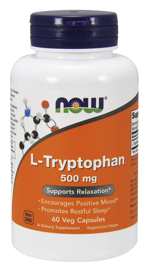 NOW Foods L-Tryptophan, 500mg - 60 vcaps | High-Quality Amino Acids and BCAAs | MySupplementShop.co.uk