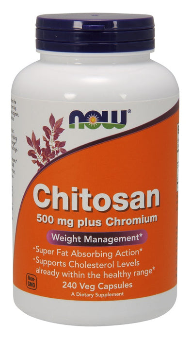 NOW Foods Chitosan, 500mg Plus Chromium - 240 vcaps - Slimming and Weight Management at MySupplementShop by NOW Foods