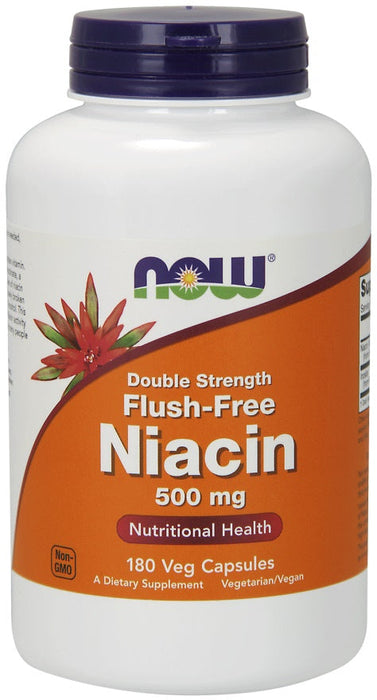 NOW Foods Niacin Flush-Free, 500mg (Double Strength) - 180 vcaps - Vitamins & Minerals at MySupplementShop by NOW Foods