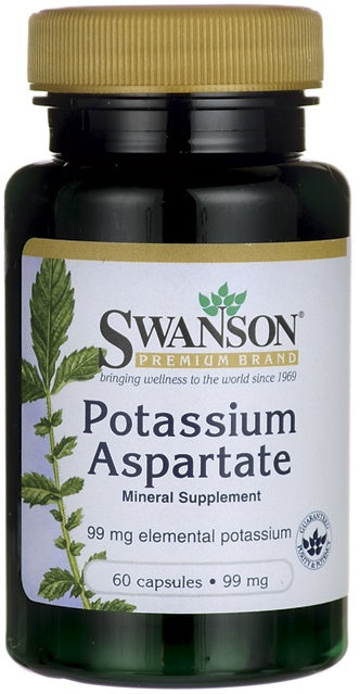 Swanson Potassium Aspartate, 99mg - 60 caps | High-Quality Potassium | MySupplementShop.co.uk