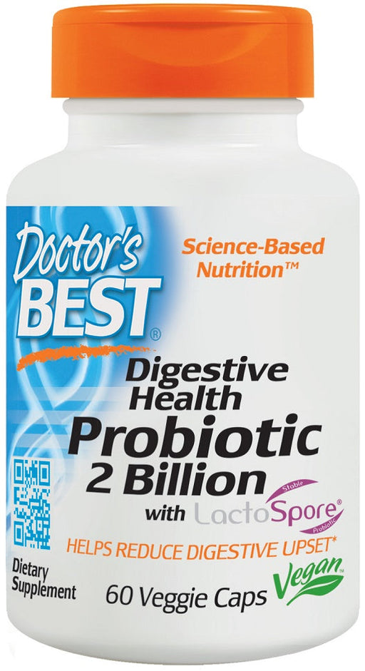 Doctor's Best Digestive Health Probiotic 2 Billion with LactoSpore - 60 vcaps - Health and Wellbeing at MySupplementShop by Doctor's Best