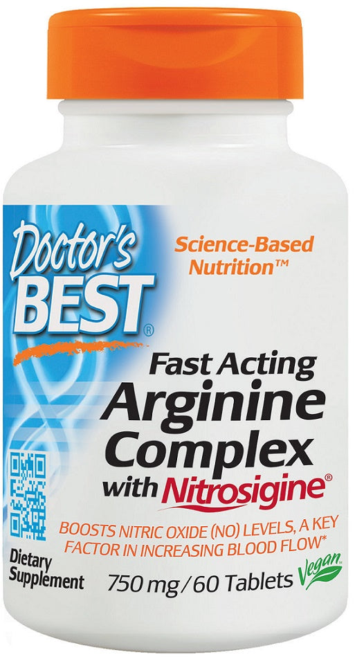 Doctor's Best Fast Acting Arginine Complex with Nitrosigine, 750mg - 60 tabs | High-Quality Nitric Oxide Boosters | MySupplementShop.co.uk