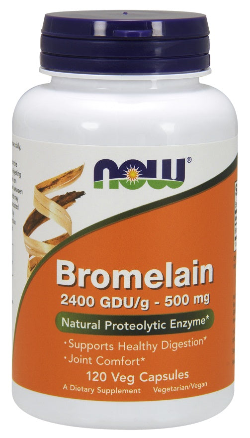 NOW Foods Bromelain, 500mg - 120 vcaps | High-Quality Joint Support | MySupplementShop.co.uk