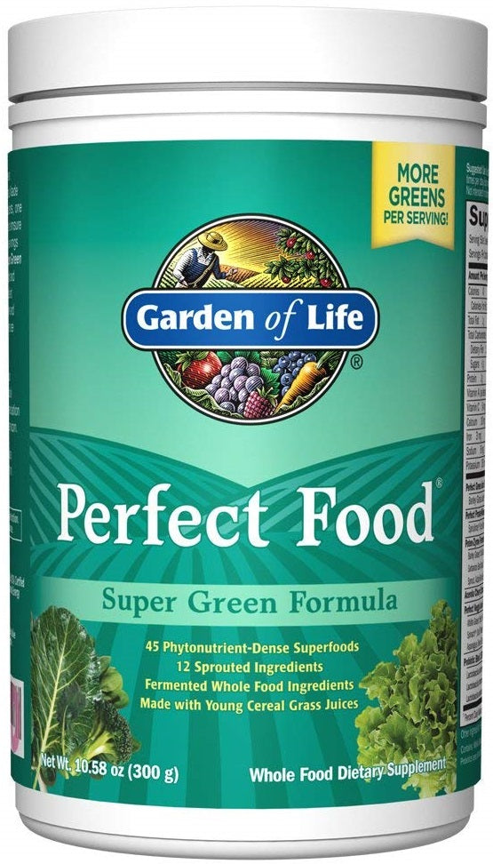 Garden of Life Perfect Food Super Green Formula, Powder - 300g | High-Quality Combination Multivitamins & Minerals | MySupplementShop.co.uk