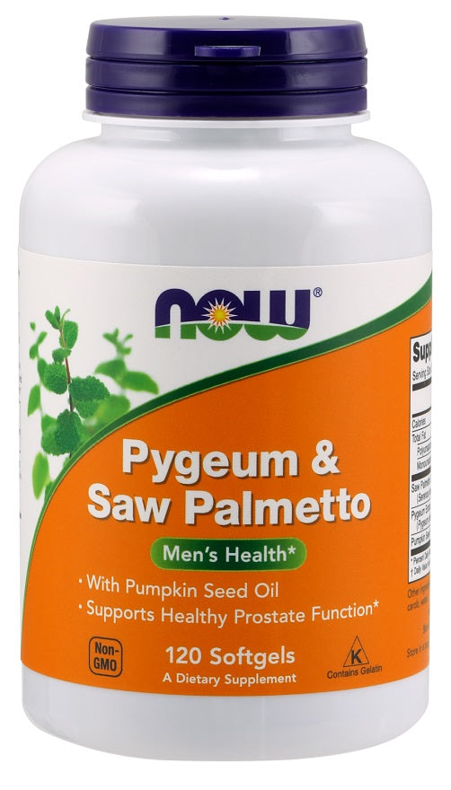 NOW Foods Pygeum & Saw Palmetto - 120 softgels | High-Quality Sexual Health | MySupplementShop.co.uk