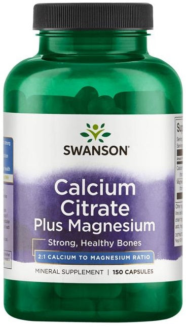 Swanson Calcium Citrate Plus Magnesium - 150 caps - Vitamins & Minerals at MySupplementShop by Swanson