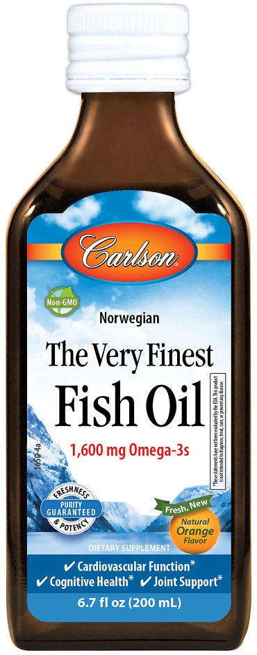 Carlson Labs The Very Finest Fish Oil, Natural Lemon - 200 ml. | High-Quality Fish Oils | MySupplementShop.co.uk