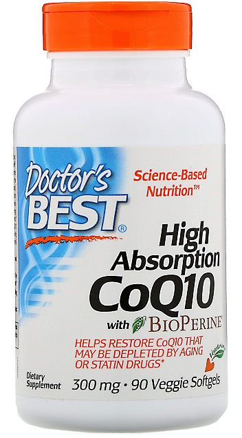 Doctor&#039;s Best High Absorption CoQ10 with BioPerine, 300mg - 90 veggie softgels - Health and Wellbeing at MySupplementShop by Doctor&#039;s Best