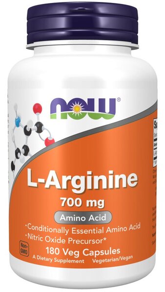 NOW Foods L-Arginine, 700mg - 180 vcaps - Amino Acids and BCAAs at MySupplementShop by NOW Foods