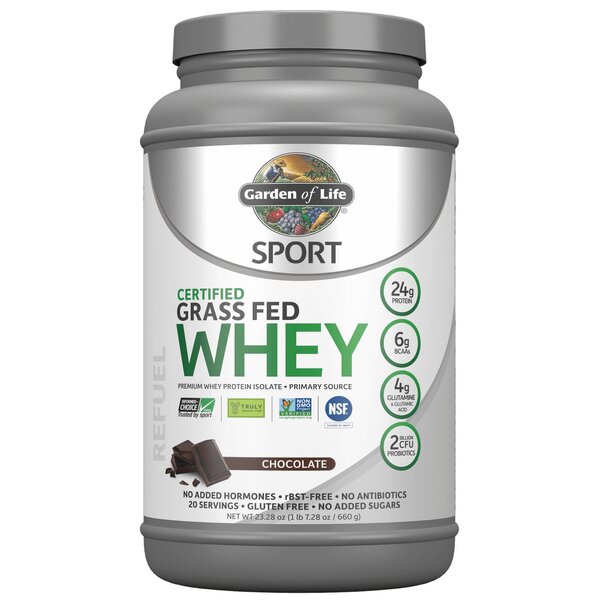 Garden of Life Sport Certified Grass Fed Whey Protein, Chocolate - 660g | High-Quality Whey Proteins | MySupplementShop.co.uk