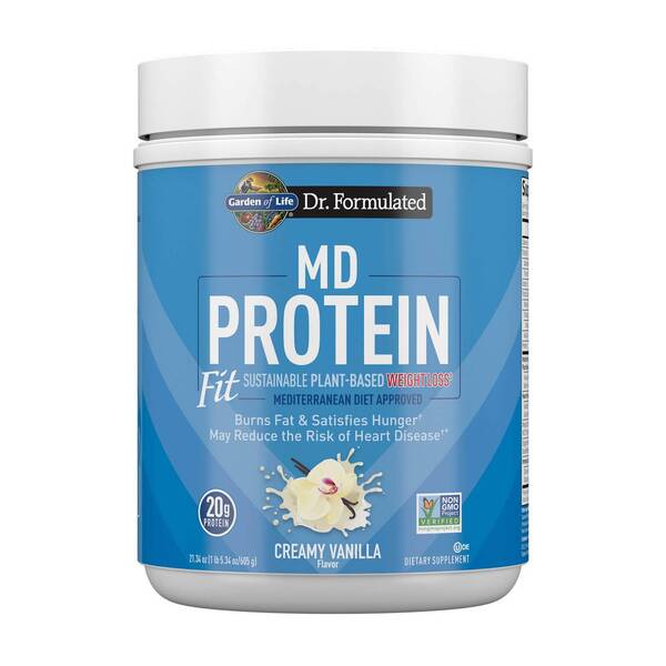 Garden of Life Dr. Formulated MD Protein FIT Sustainable Plant-Based Powder, Creamy Vanilla - 605g | High-Quality Sports Supplements | MySupplementShop.co.uk