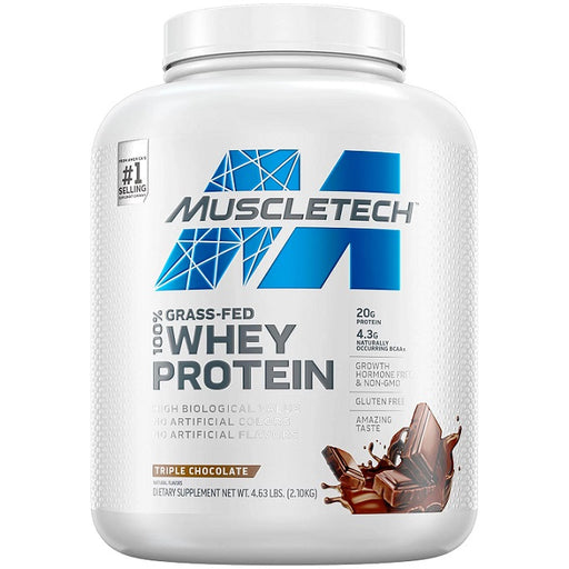MuscleTech Grass-Fed 100% Whey Protein, Triple Chocolate - 2100 grams | High-Quality Protein | MySupplementShop.co.uk