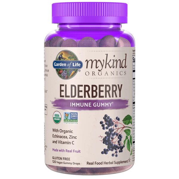 Garden of Life Mykind Organics Elderberry, Real Fruit - 120 vegan gummy drops - Health and Wellbeing at MySupplementShop by Garden of Life