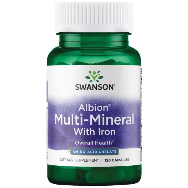 Swanson Albion Multi-Mineral with Iron - 120 caps - Vitamins & Minerals at MySupplementShop by Swanson