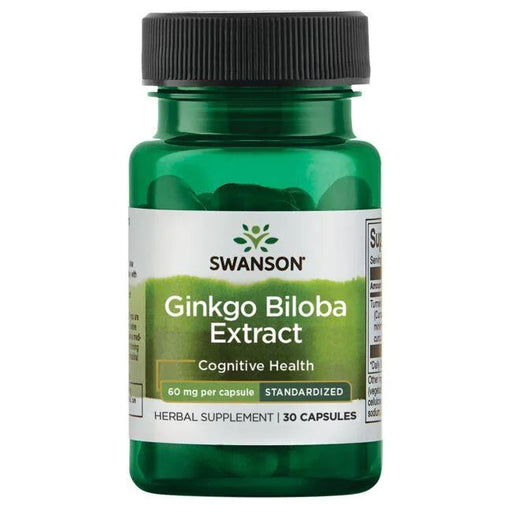 Swanson Ginkgo Biloba Extract, 60mg - 30 caps | High-Quality Health and Wellbeing | MySupplementShop.co.uk