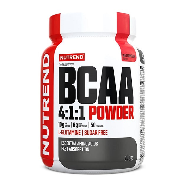 Nutrend BCAA 4:1:1 Powder, Watermelon - 500 grams - Default Title - Amino Acids and BCAAs at MySupplementShop by Nutrend