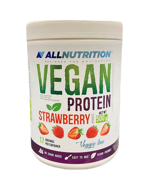 Allnutrition Vegan Protein, Strawberry - 500g | High-Quality Combination Multivitamins & Minerals | MySupplementShop.co.uk