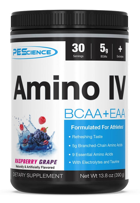 PEScience Amino IV, Raspberry Grape - 390 grams - Default Title - Amino Acids and BCAAs at MySupplementShop by PEScience