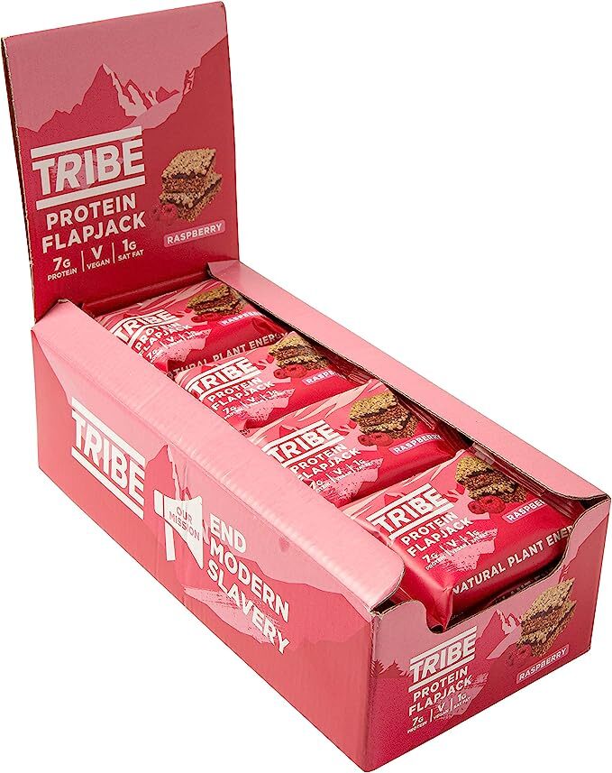 Tribe Protein Flapjack, Raspberry - 12 x 50g | High-Quality Protein Bars | MySupplementShop.co.uk