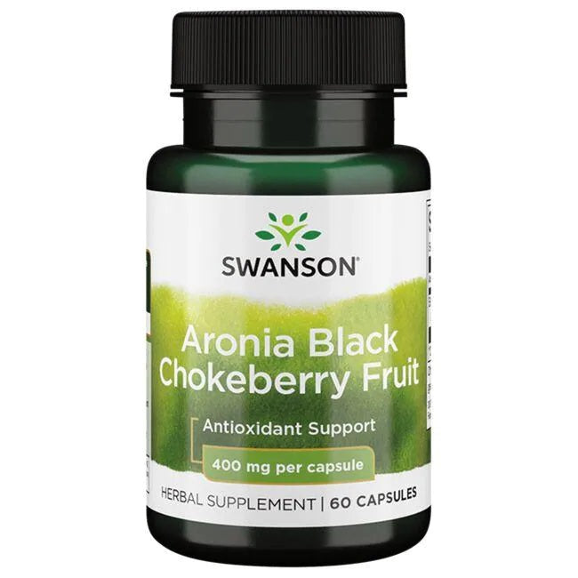 Swanson Aronia Black Chokeberry Fruit, 400mg - 60 caps - Health and Wellbeing at MySupplementShop by Swanson