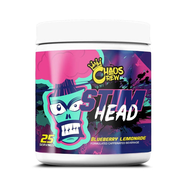 Chaos Crew Stim Head Pre Workout 208g - Blueberry Lemonade - Pre Workout at MySupplementShop by Chaos Crew